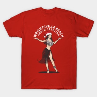 Wrightsville Beach, NC Christmas Vacationing Holiday Hula Girl T-Shirt